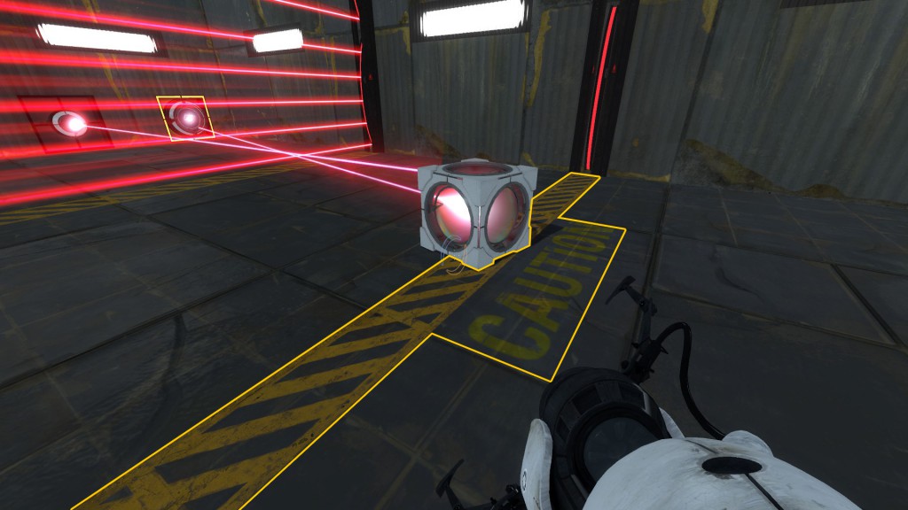 Added a warning stripe on the floor to show the player where the laser field would be.